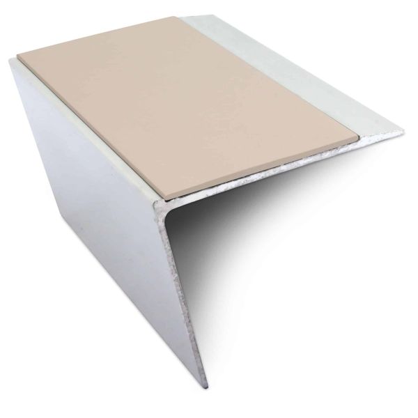 Non Slip Stair Nosing 67mm x 55mm Edge Trim With Pvc Insert Aluminium DDA Compliant