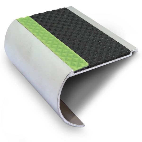 Commercial Stair Nosing 71mm x 55mm With PVC Insert step edge protection Tredsafe