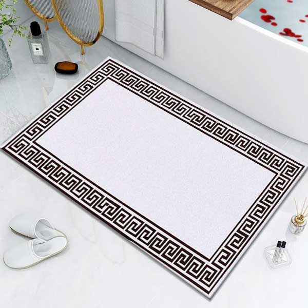 Non Slip Water Absorbent Toilet Pedestal Mat, Small & Large Bathroom Rug