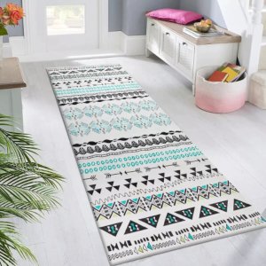 Non Slip Zuri Crystal Hallway Runner Washable Rugs Kitchen Carpet Floor Mats