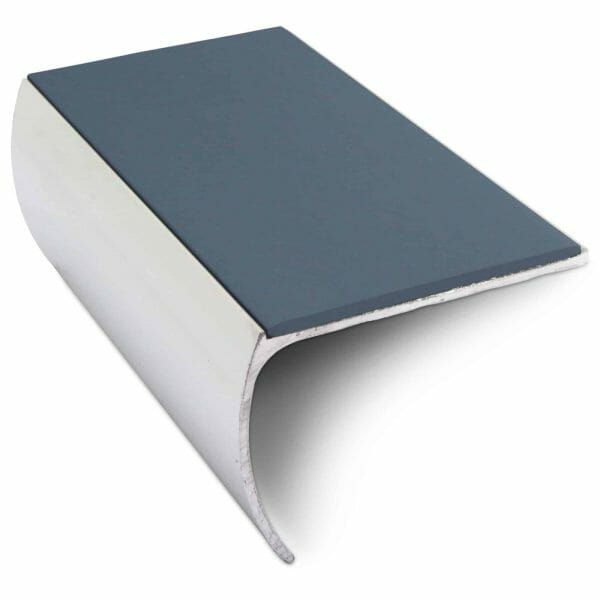 Aluminium Non Slip Commercial Stair Nosing Bullnose Edge Trim With Pvc Insert 57 x 40mm