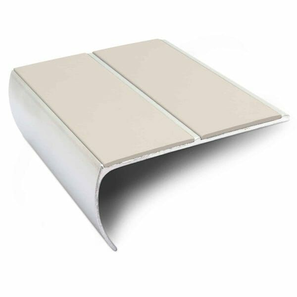 Anti Slip Commercial Stair Nosing Aluminium Edge Trim With Pvc Insert 87 x 40mm