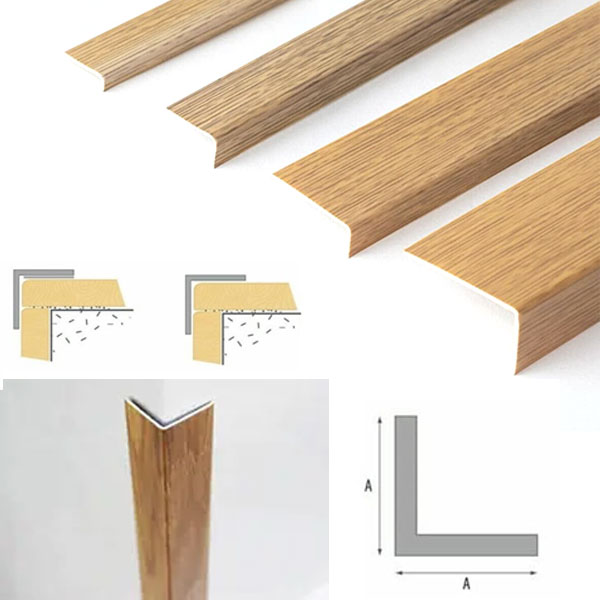 Plastic PVC Corner 90° Angle Wall Guard Edge Protector Wood Effect