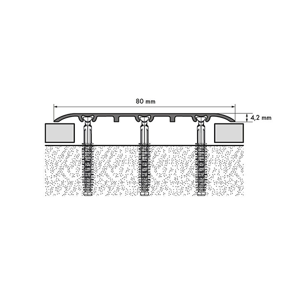 Push In Profile Cover Aluminium Door Bars Threshold