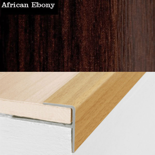 Push-In Aluminium Wood Effect Stair Nosing Edge Trim 15 x 22mm 