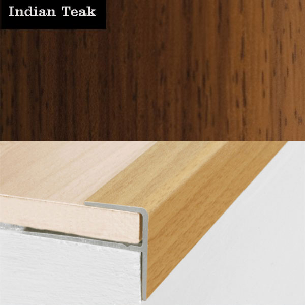 Push-In Aluminium Wood Effect Stair Nosing Edge Trim 15 x 22mm 