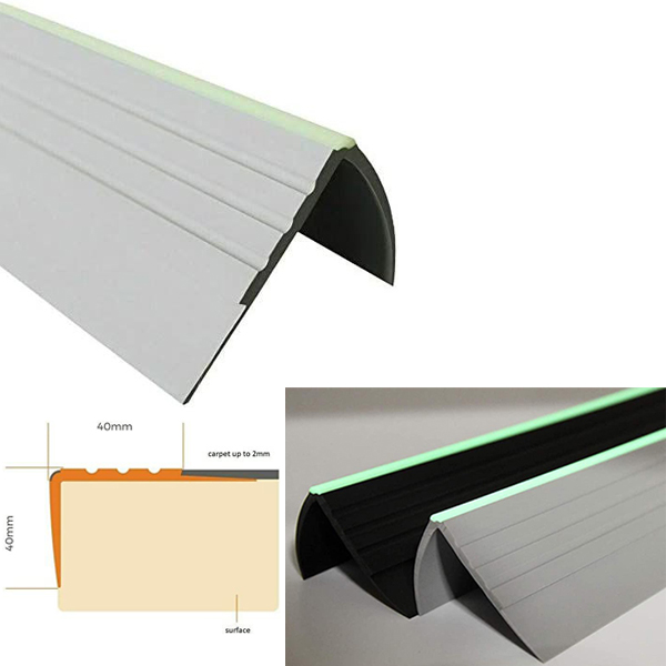 PVC Bullnose Stair Nosing Anti Slip Rubber Angle Step Edge