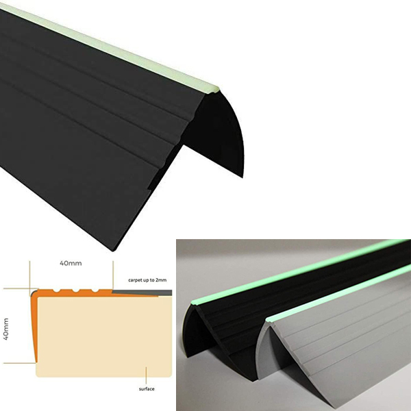 PVC Bullnose Stair Nosing Anti Slip Rubber Angle Step Edge