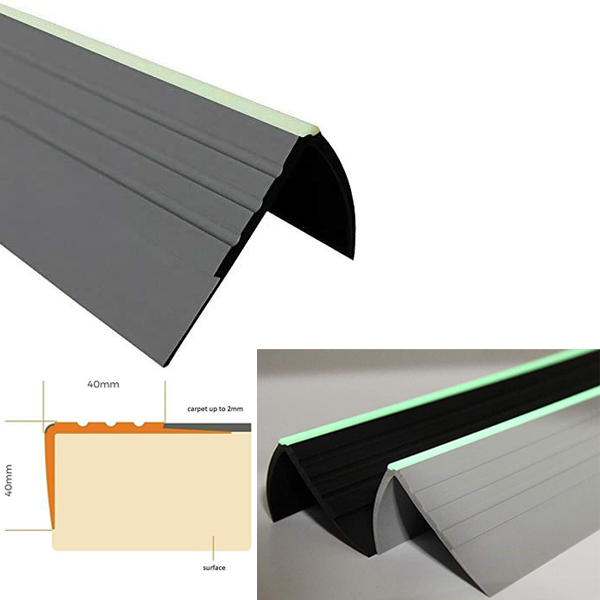 PVC Bullnose Stair Nosing Anti Slip Rubber Angle Step Edge