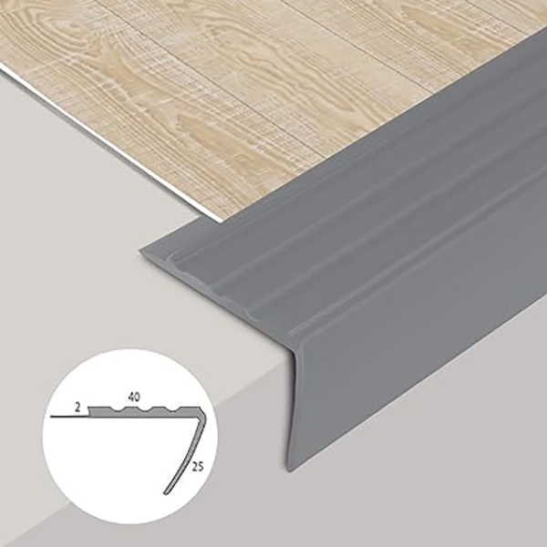 PVC L Shape Stair Nosing Profile Elegant Stair Protection For All Flooring Types