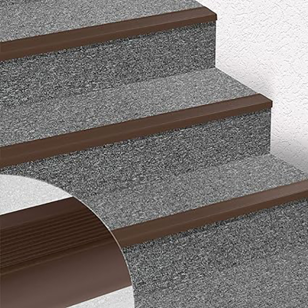 PVC L Shape Stair Nosing Profile Elegant Stair Protection For All Flooring Types