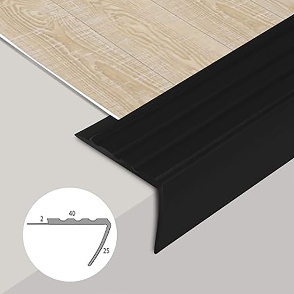 PVC L Shape Stair Nosing Profile Elegant Stair Protection For All Flooring Types