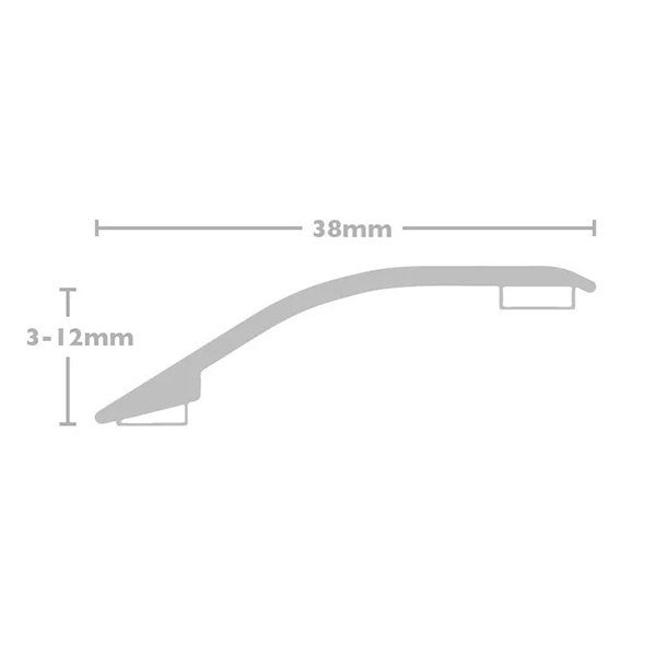 38mm Ramp Reducer Threshold Stick Down Door Bars Profile Edge Strip Laminate, Vinyl & Tile