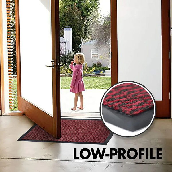 Red/Black Heavy Duty Rubber Barrier Mats Non Slip For Indoor And Outdoor