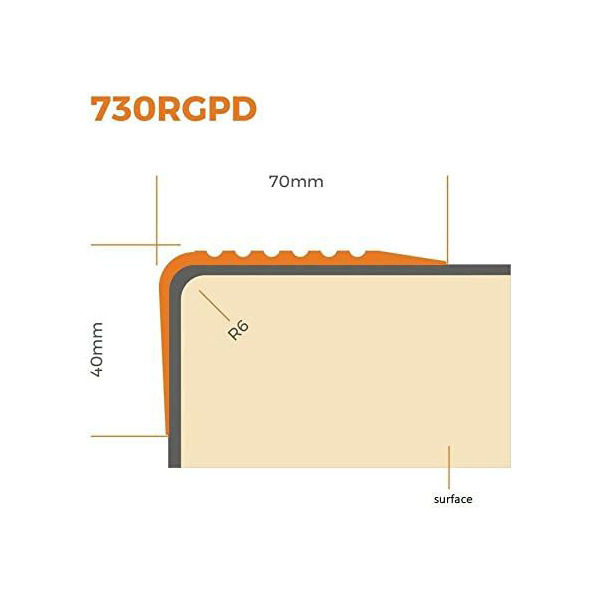 Bullnose Stair Nosing Non Slip PVC Rubber Angle Step Edge