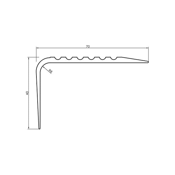 Bullnose Stair Nosing Non Slip PVC Rubber Angle Step Edge