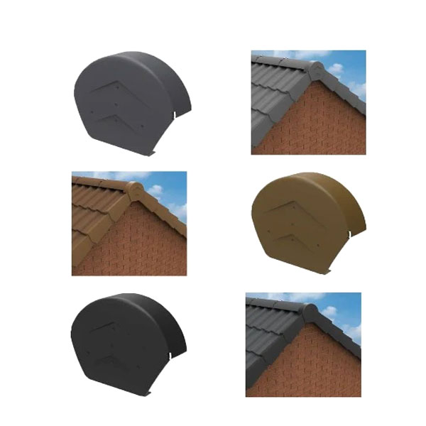 Ridge End Cap for Dry Verge Systems