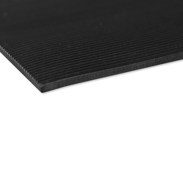 Non Slip Black Fine Ribbed Rubber Flooring Safety Mat