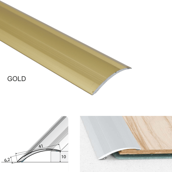 Self Adhesive Aluminium Door Thresholds For Wooden, Laminate, Carpet Vinyl Flooring