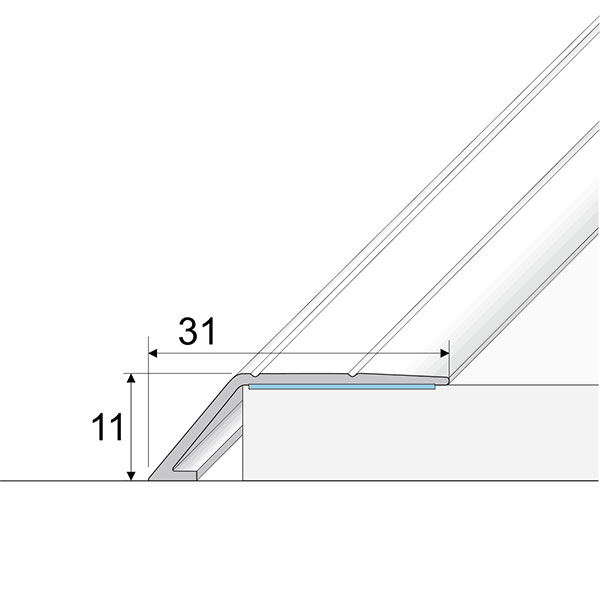 Self Adhesive Aluminium Wood Effect door Threshold Ramp