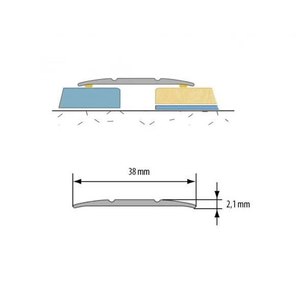 2mm Self Adhesive Anodised Aluminium Door Floor Bar Edge Trim Threshold