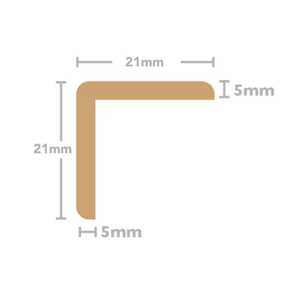 21mm x 21mm Solid Oak Moulding Beading Cushion Profile For Stairs & Steps 