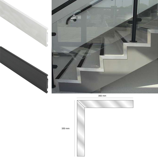 Straight Stair Edge Trim Pre-Formed - 350mm Length