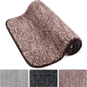 Super Absorbent Water Low Profile Mats Washable Non Slip Rubber Entrance Rug for Front Door 