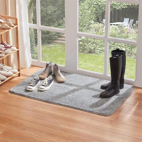 Super Absorbent Water Low Profile Mats Washable Non Slip Rubber Entrance Rug for Front Door 