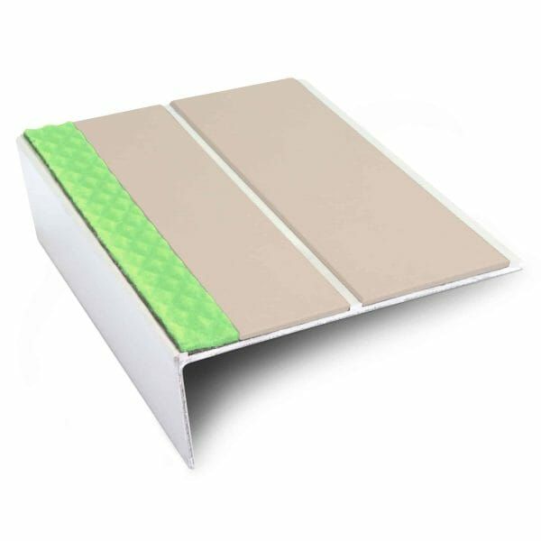 Tredsafe Aluminium Non Slip Stair Nosing Edge Trim With Pvc Insert 85 x 32mm