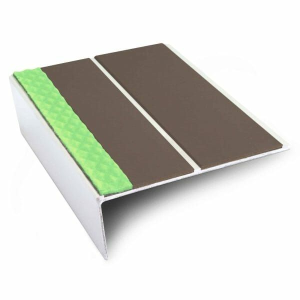 Tredsafe Aluminium Non Slip Stair Nosing Edge Trim With Pvc Insert 85 x 32mm