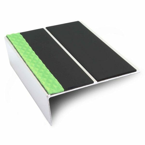 Aluminium Stair Nosing 56mm x 32mm Edge Trim With Anti Slip PVC Insert