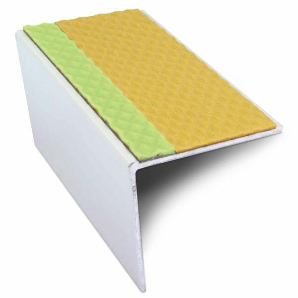 DDA Compliant Aluminium Non Slip Stair Nosing Edge Trim With Pvc Insert 57 x 55mm