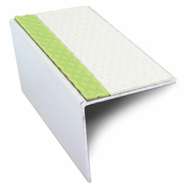 DDA Compliant Aluminium Non Slip Stair Nosing Edge Trim With Pvc Insert 57 x 55mm