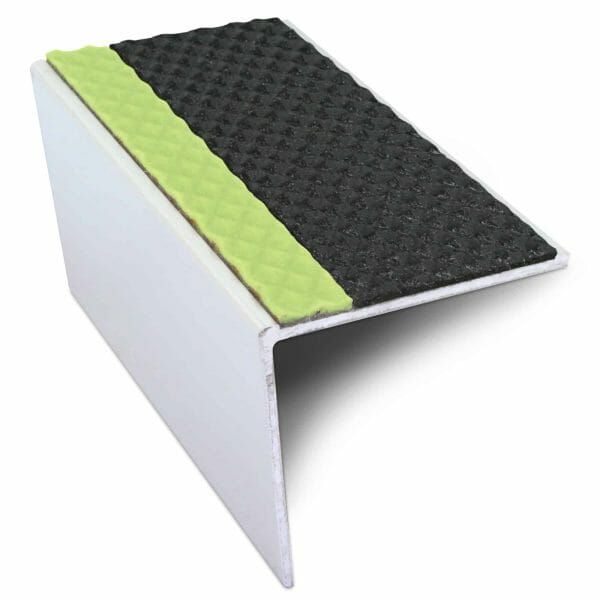 DDA Compliant Aluminium Non Slip Stair Nosing Edge Trim With Pvc Insert 57 x 55mm