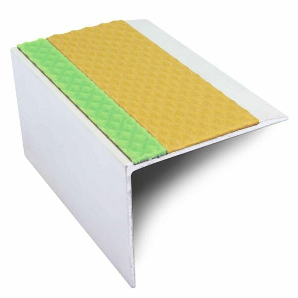 DDA Compliant Aluminium Non Slip Stair Nosing Edge Trim With Pvc Insert 67 x 55mm