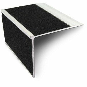 DDA Compliant Aluminium Non Slip Stair Nosing Edge Trim With Pvc Insert 75 x 58mm