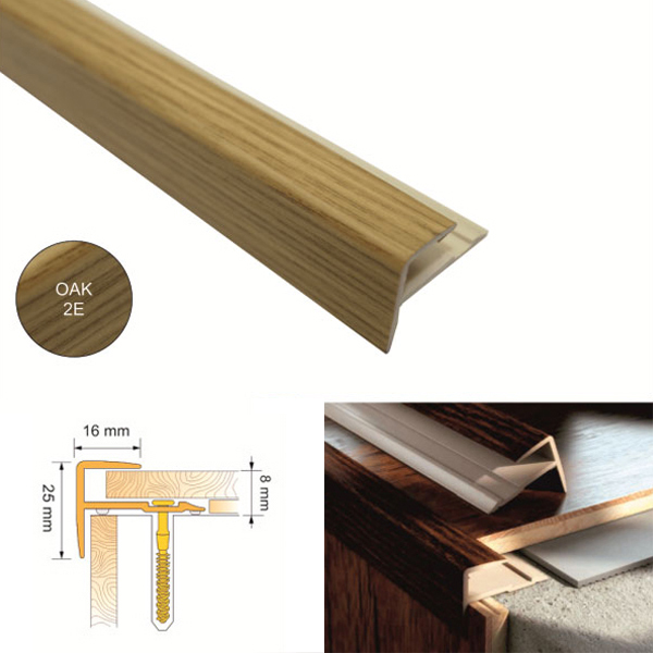 UPVC Push In Stair Nosing for Stair Edges For Wood & Parquet Floors