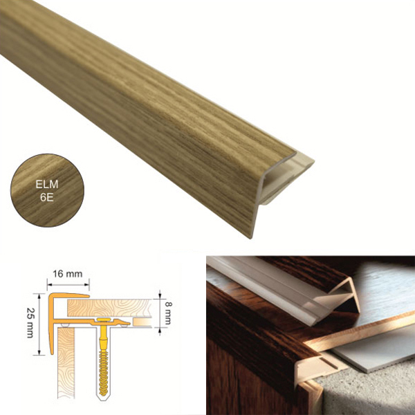 UPVC Push In Stair Nosing for Stair Edges For Wood & Parquet Floors