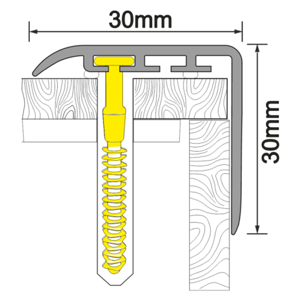 UPVC Stair Nosing Trim for Stair Treads - 30mm x 30mm 