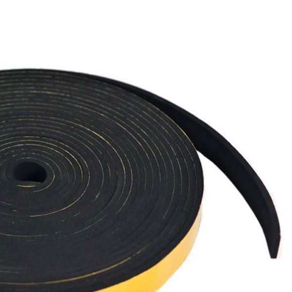 Weather Strip Tape 10m black expanded Neoprene for external doors, automotive and marine environments