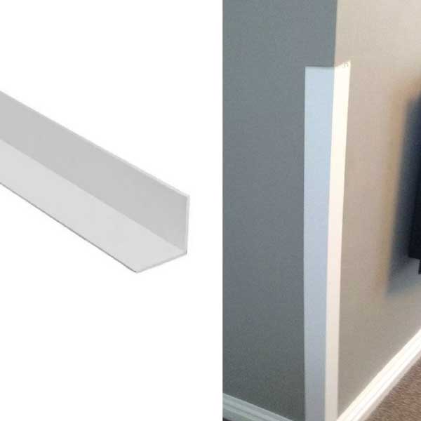 White Plastic Angle Wall Corner Protector Trim Cover