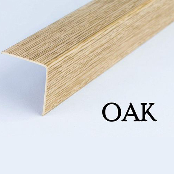 Plastic PVC Corner Angle Trim Wall Corner Guard Edge Protector Wood Effect