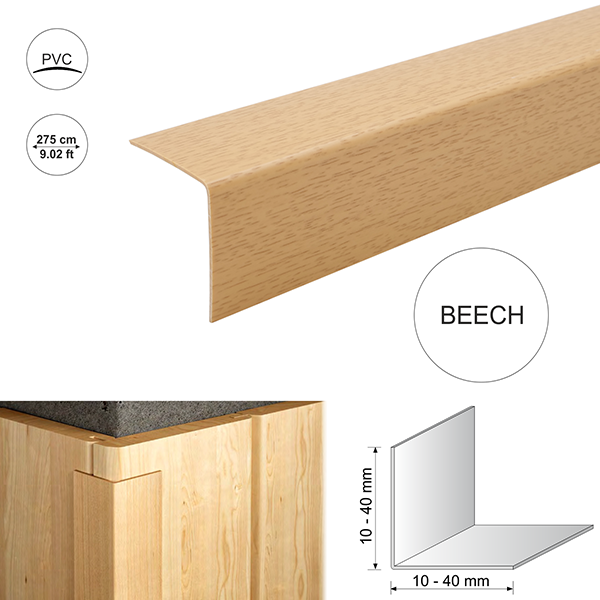 Wood Effect Plastic Pvc Corner 90 Degree Angle Trim