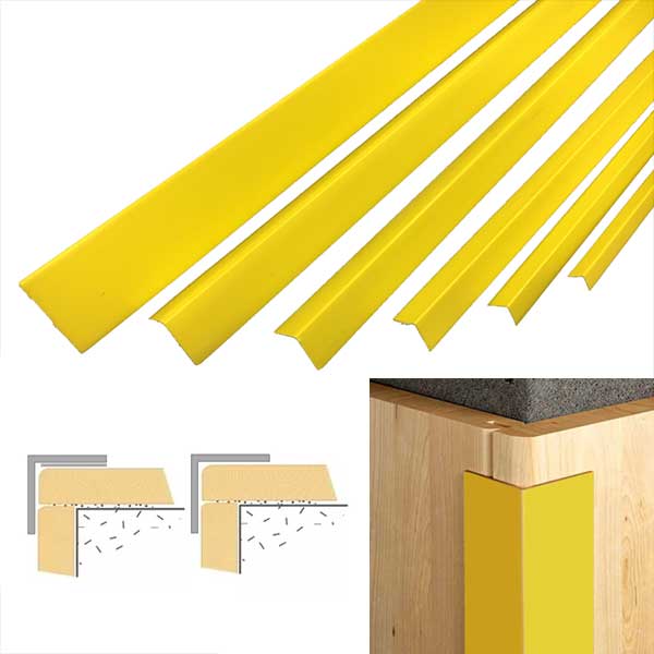 Yellow Plastic PVC Corner 90 Degree Angle Trim